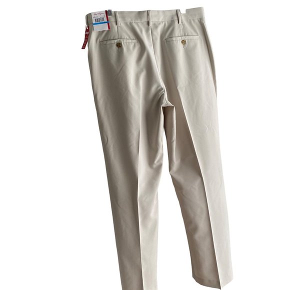Ben Hogan Dress Pants Men's Size 36X32 Beige Flat Front Flex Waist Pockets New - Picture 2 of 12